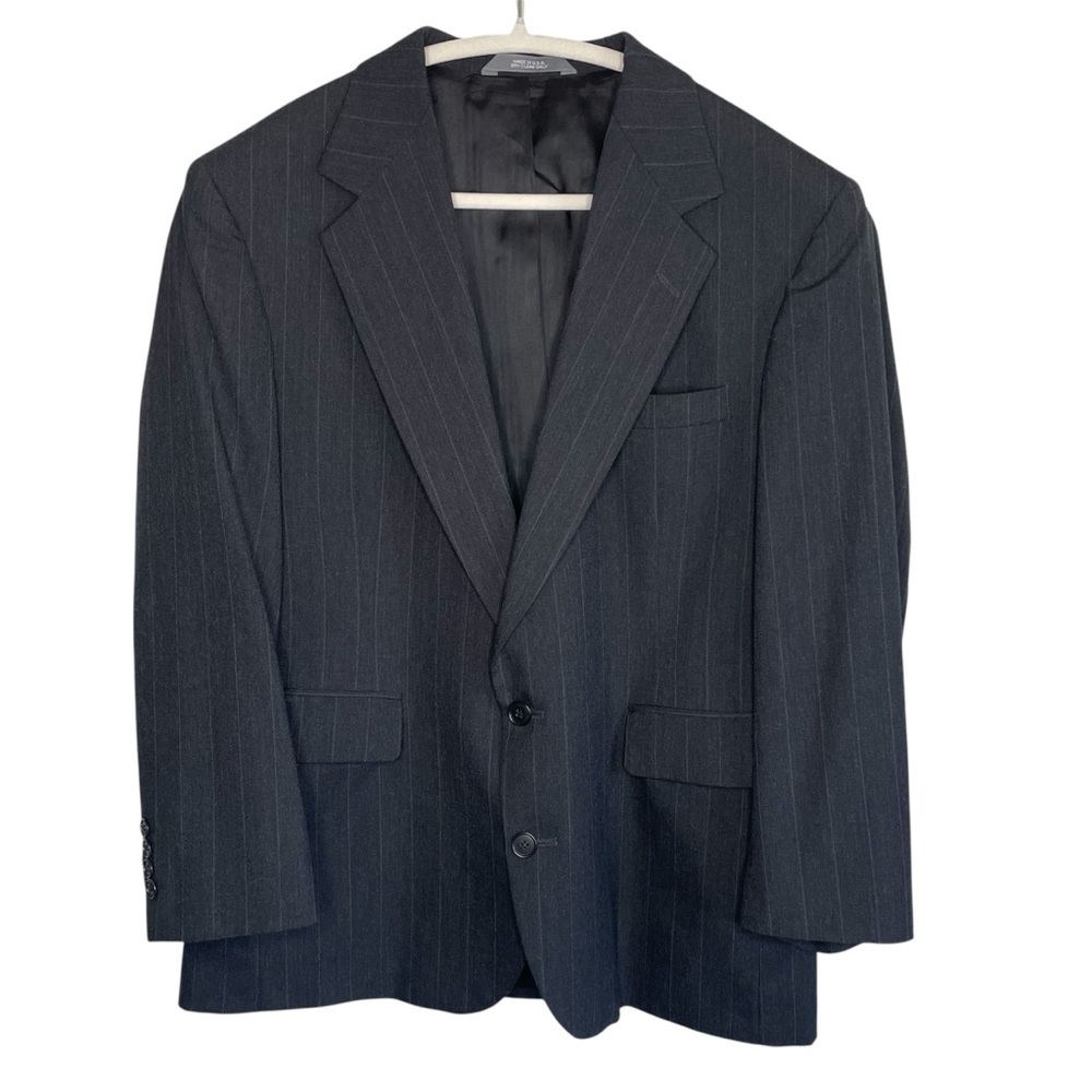 Men’s Dark Gray Haggar Business Pant Suit Blazer Jacket & Pants Set Size 34R